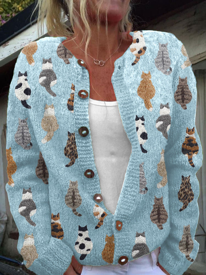 Lidia | Cardigan Stampa Gatti