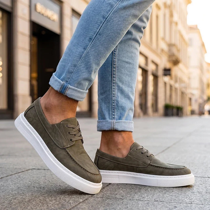 Ilio | Sneakers Pelle Kaki Premium