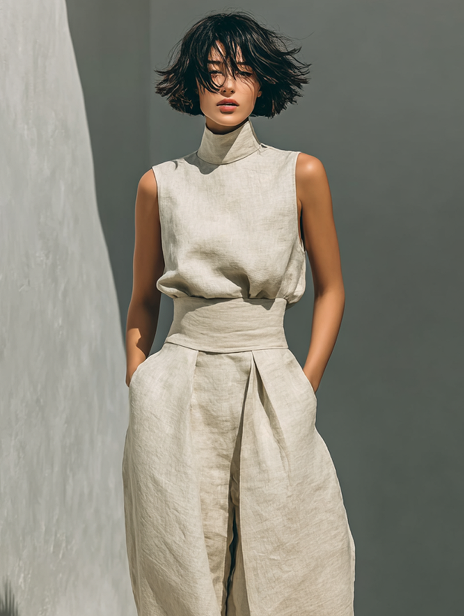 Carol | Minimalist Wide-Leg Trouser and Cami Set