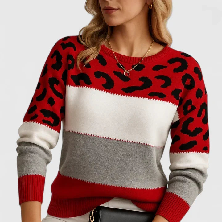 Marizelina | Maglione elegante con stampa leopardata