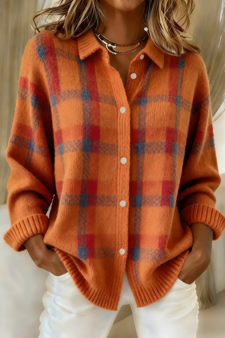 Anna | Cardigan in maglia scozzese