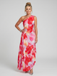 Taya™ One Shoulder Pleated Bodice Midi Dress