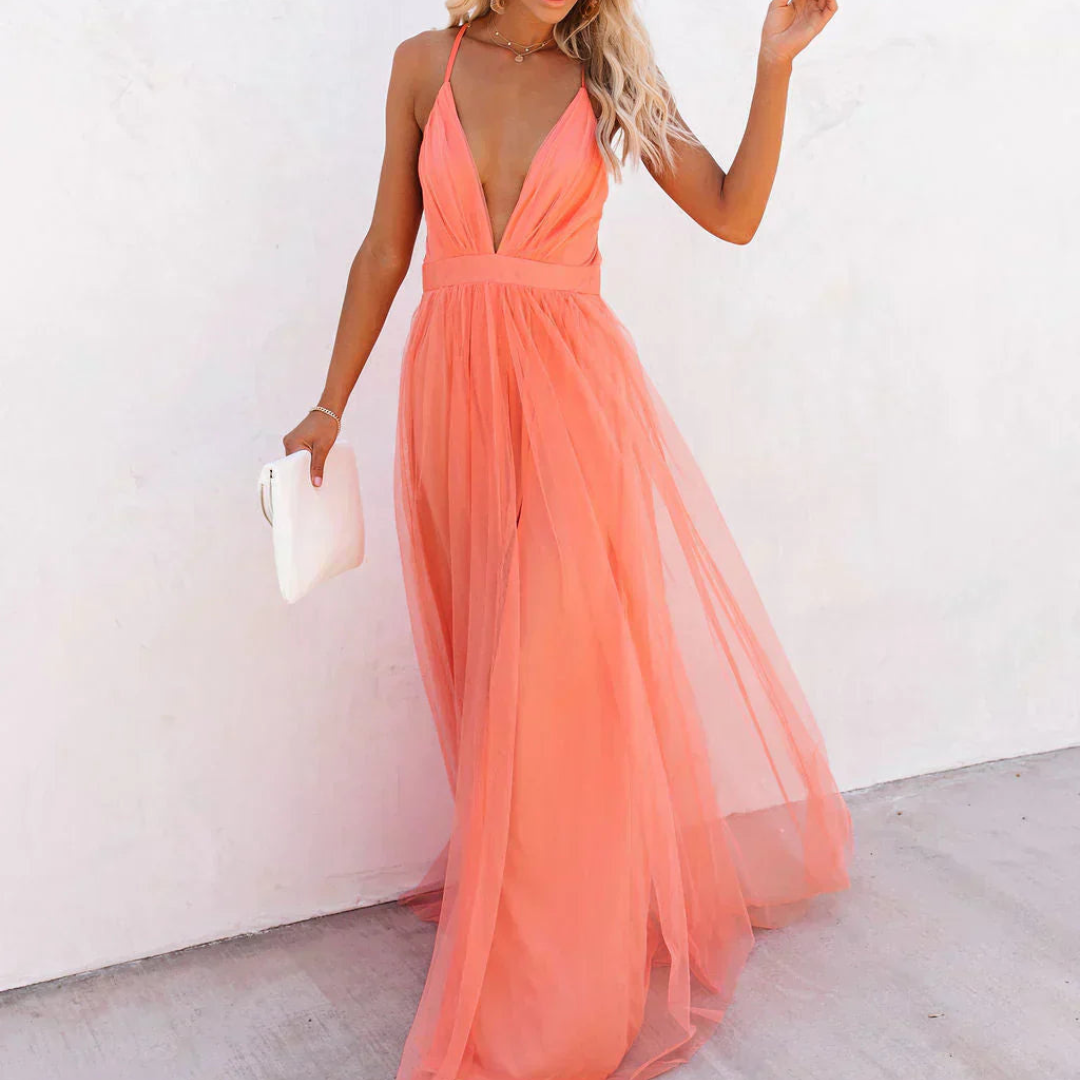 Ginevra | Maxi Dress Corallo Chiaro