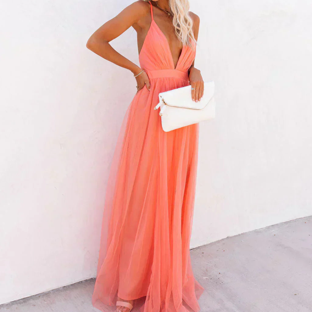 Ginevra | Maxi Dress Corallo Chiaro