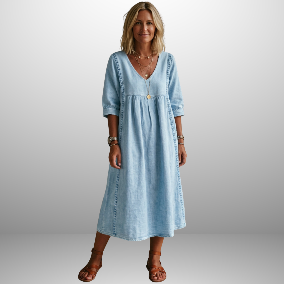 Sophie | Relaxed Denim Midi Dress
