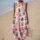 Flavia | Abito Midi con Stampa Gatti