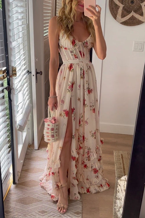 Yuna - Long Dress with Floral Design