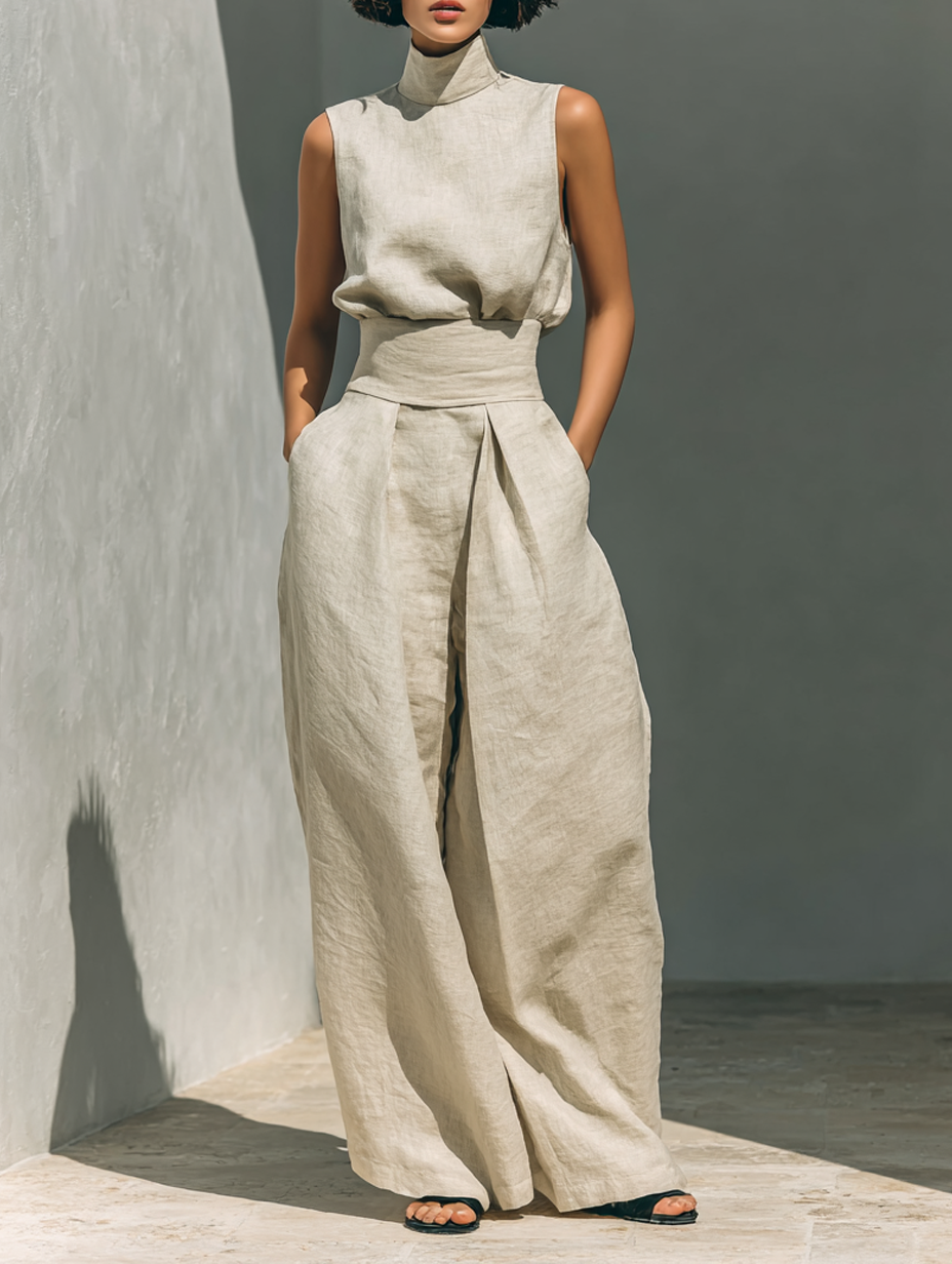 Carol | Minimalist Wide-Leg Trouser and Cami Set