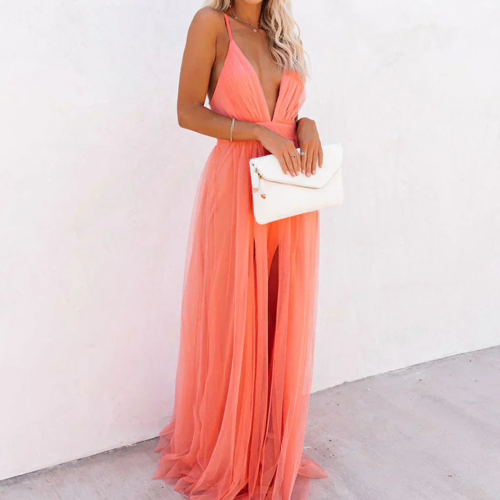 Ginevra | Maxi Dress Corallo Chiaro