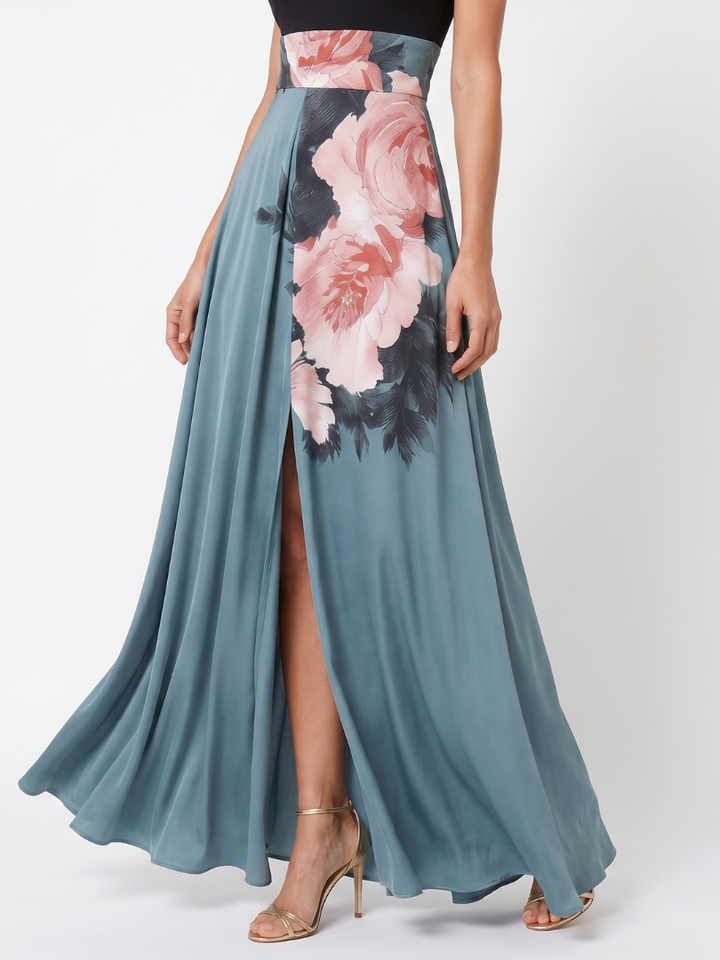Nicoletta | Floral Halter Maxi Dress