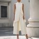 Valentina | Tuta Elegante con Top Drappeggiato a Collo Alto