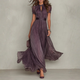 Audrey | Lace Trim Chiffon Maxi Dress