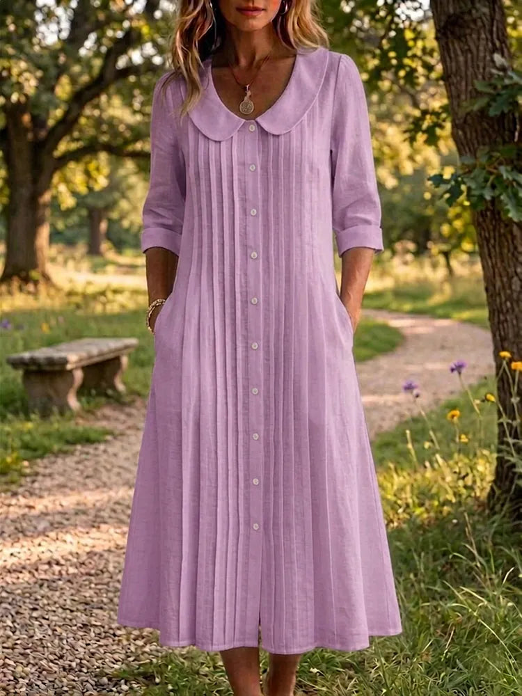 Eloise | Vintage Linen Midi Dress