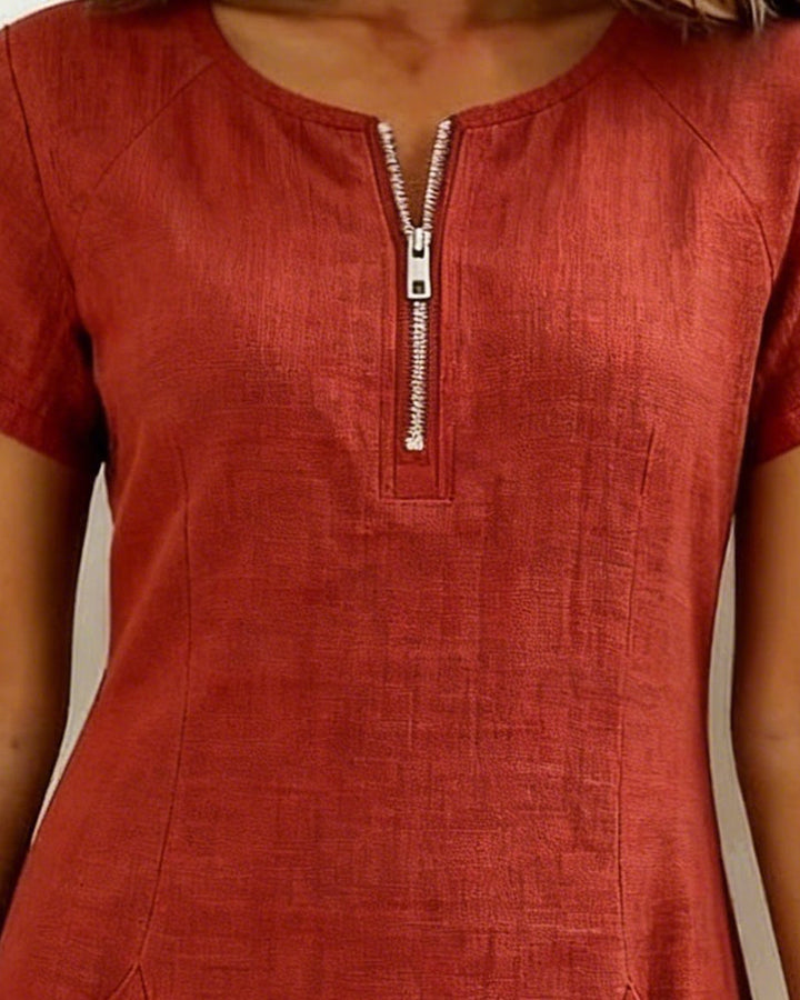 The Amelia | Cotton Zip Pocket Dress