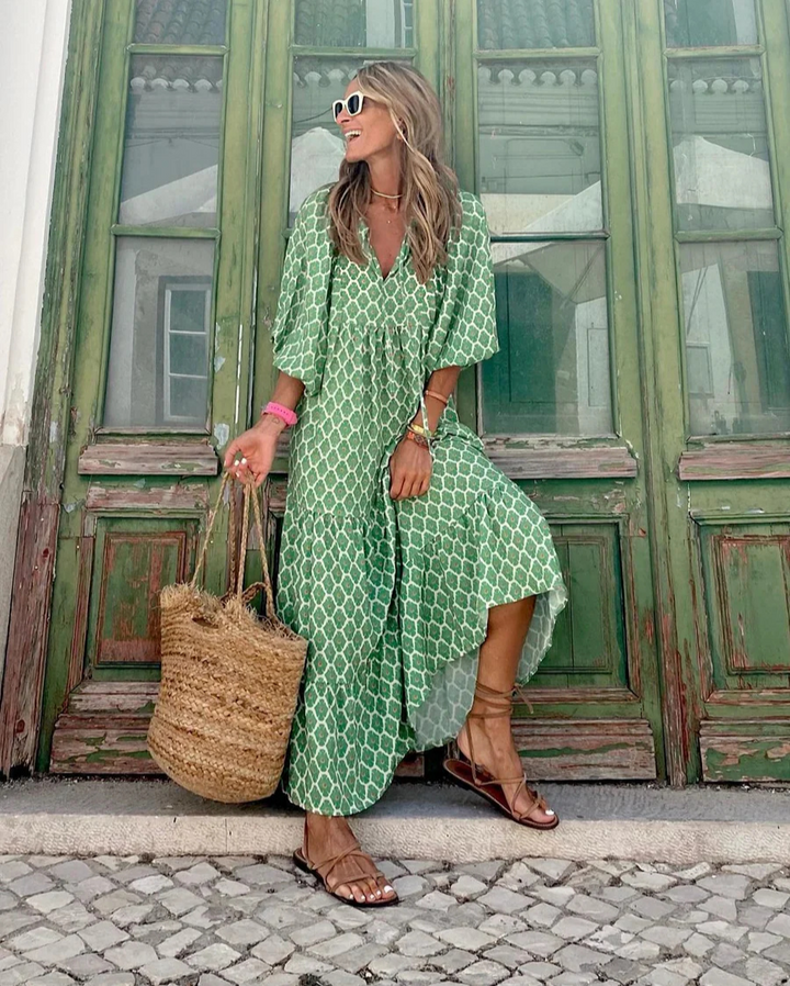 Elin | Boho Cotton Maxi Dress