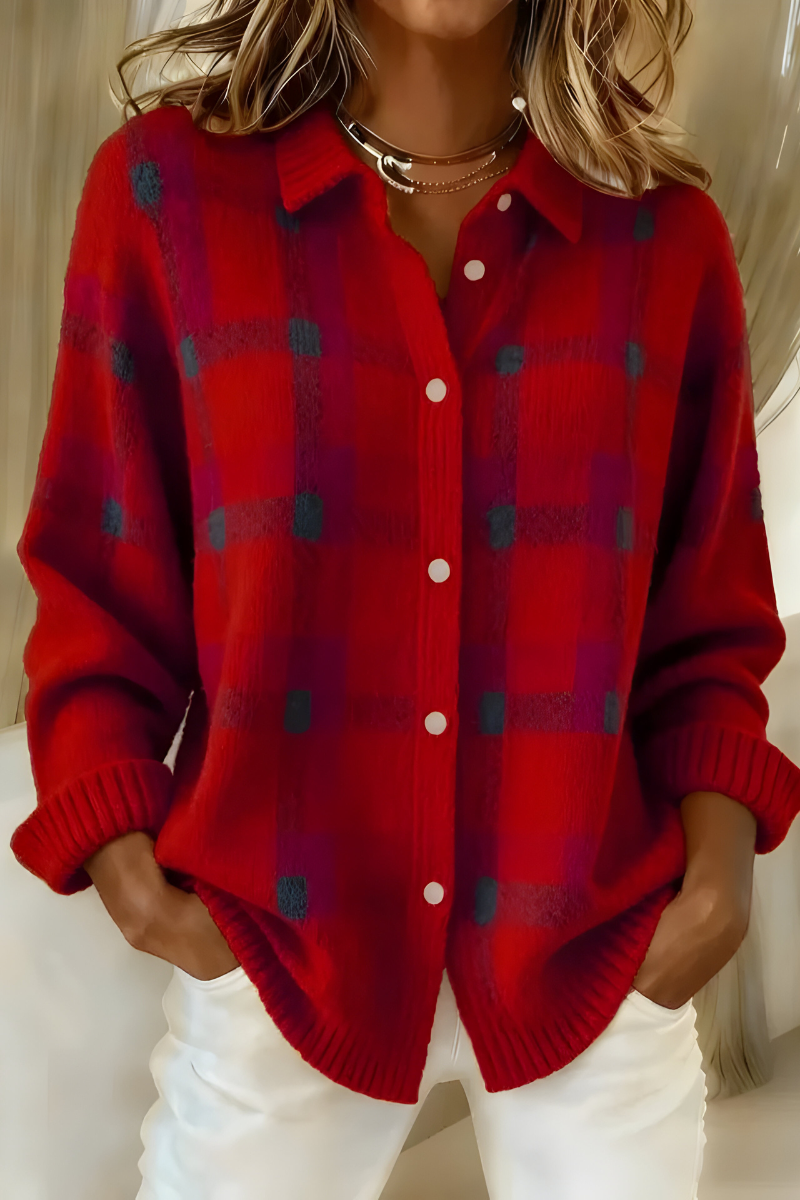 Anna | Cardigan in maglia scozzese