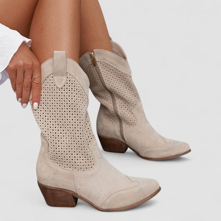 Quinn | Perforated Western Boots