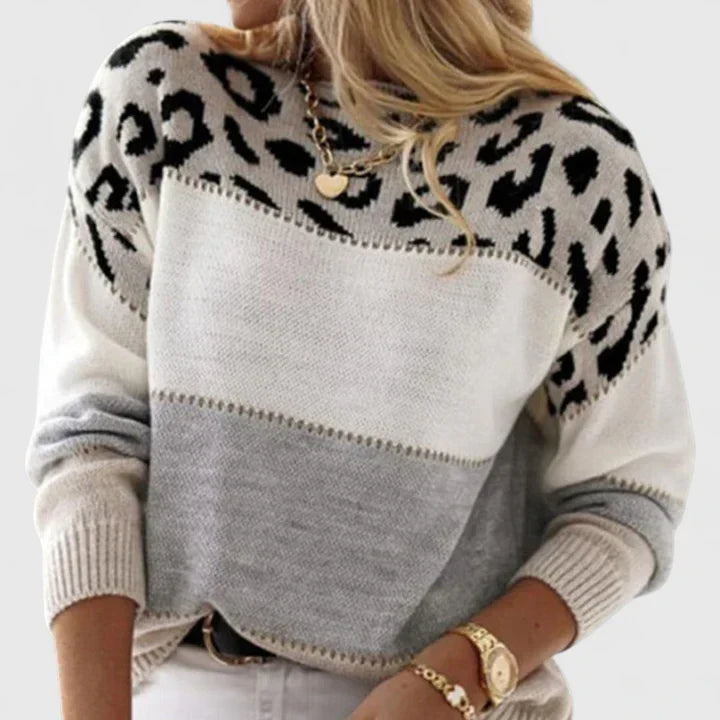 Marizelina | Maglione elegante con stampa leopardata