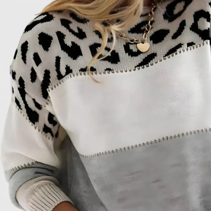 Marizelina | Maglione elegante con stampa leopardata