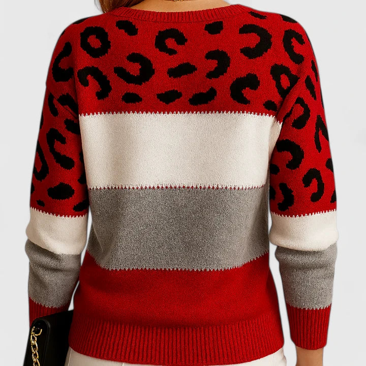 Marizelina | Maglione elegante con stampa leopardata