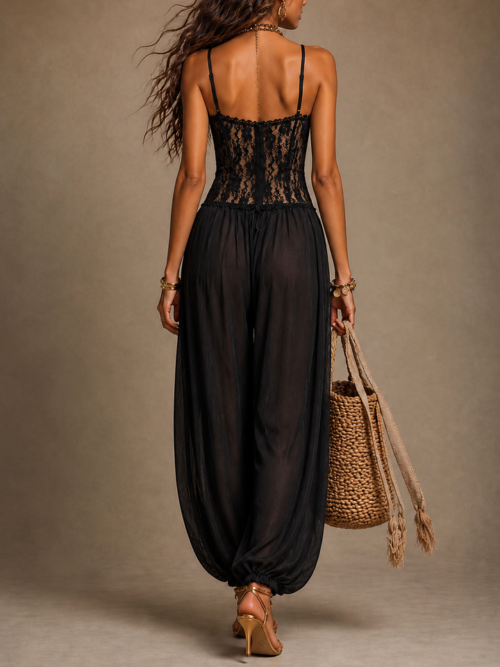 Laia | Jumpsuit in Pizzo con Scollo Halter