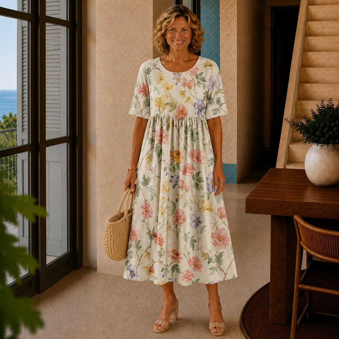 Violet | Relaxed Floral Midi Dress