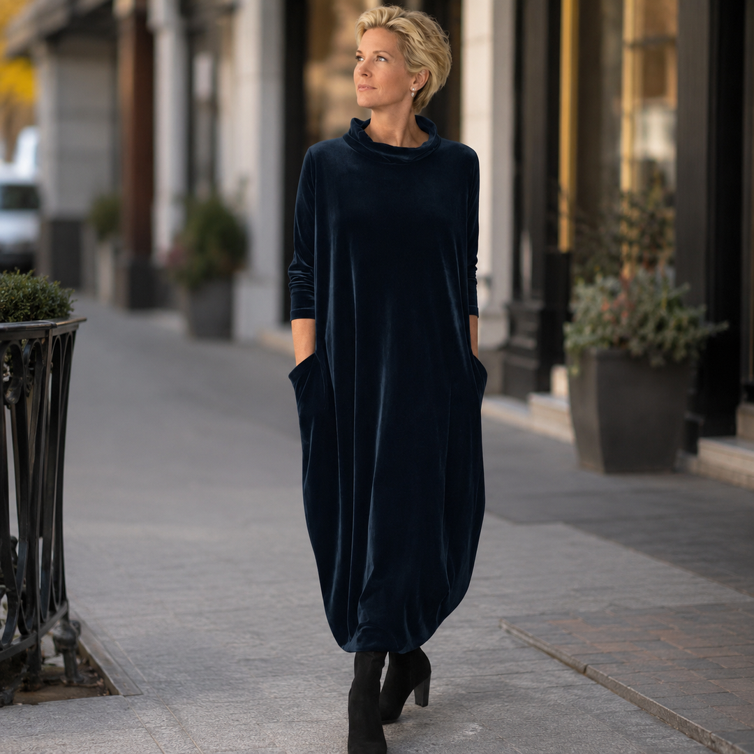 Elena | Abito Maxi in Velluto