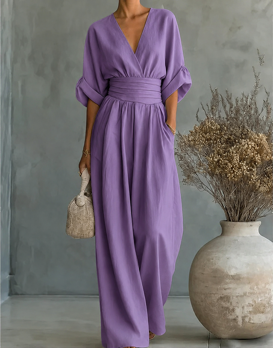 Elisa | Jumpsuit Elegante Fluida con Scollo a V