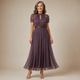 FLAVIA | Long Violet Lace Dress Elegant Silhouette Special Occasion