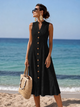 Valentina | Button Front Sleeveless Midi Dress