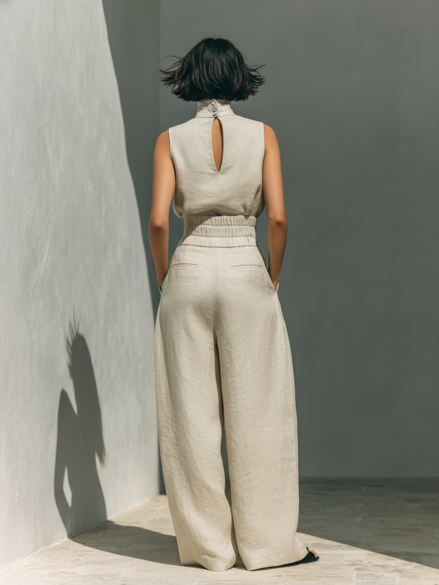 Carol | Minimalist Wide-Leg Trouser and Cami Set