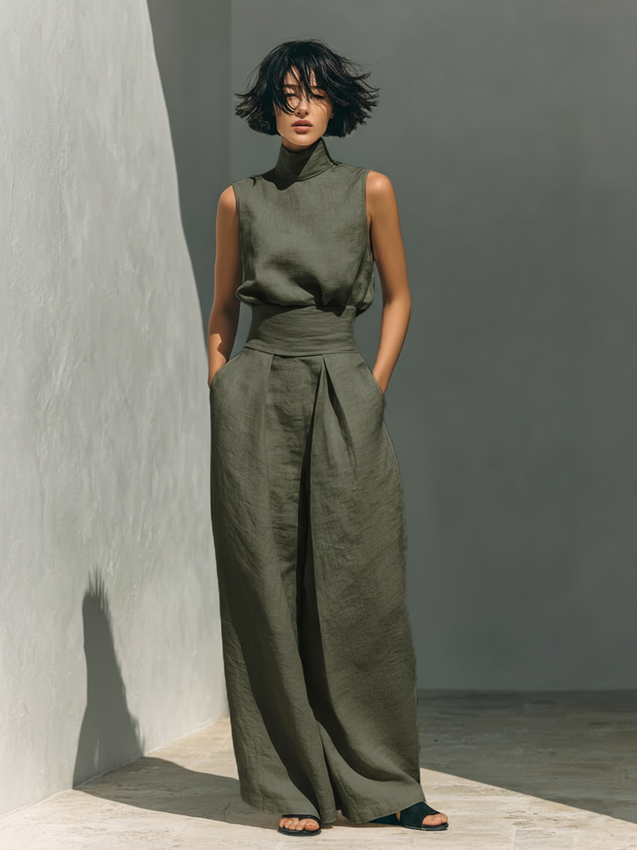 Carol | Minimalist Wide-Leg Trouser and Cami Set