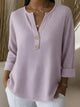 Lucia | Maglietta Henley Goffrata con Bottoni