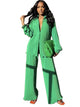 CLEO™ – Chic Collared Long Sleeve and Wide-Leg Pant Set