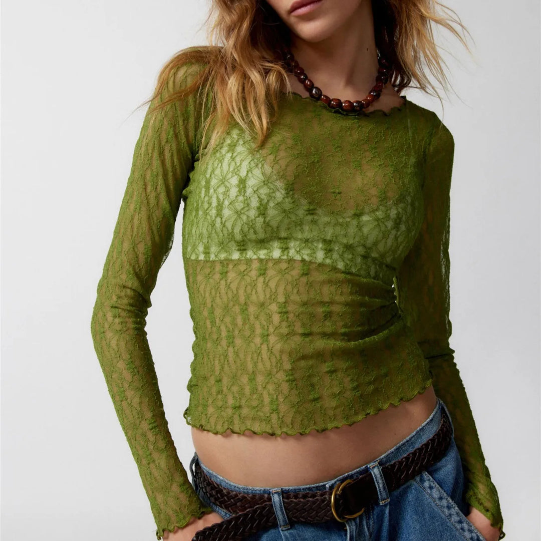 Etherea – Long-Sleeved Lace Blouse