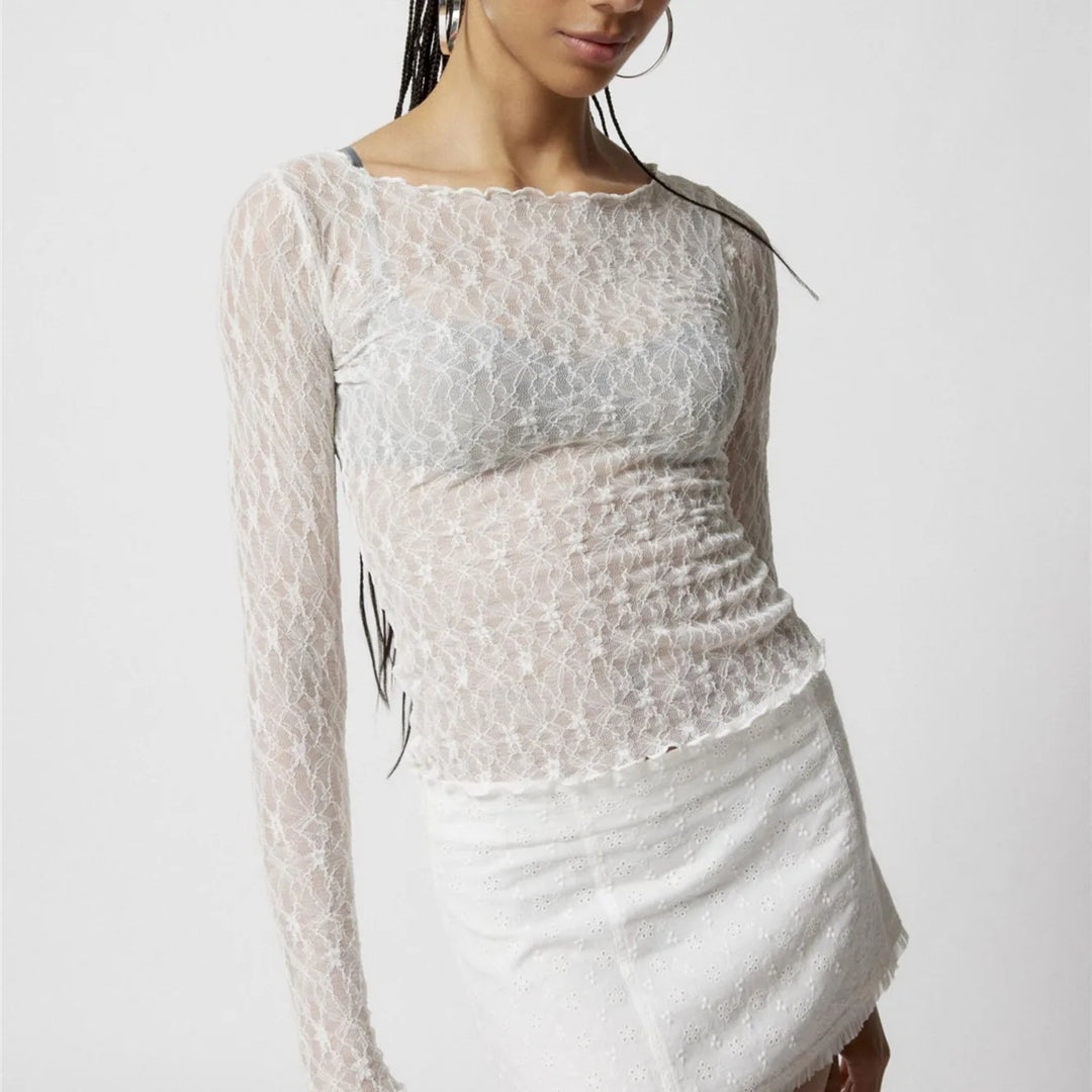 Etherea – Long-Sleeved Lace Blouse