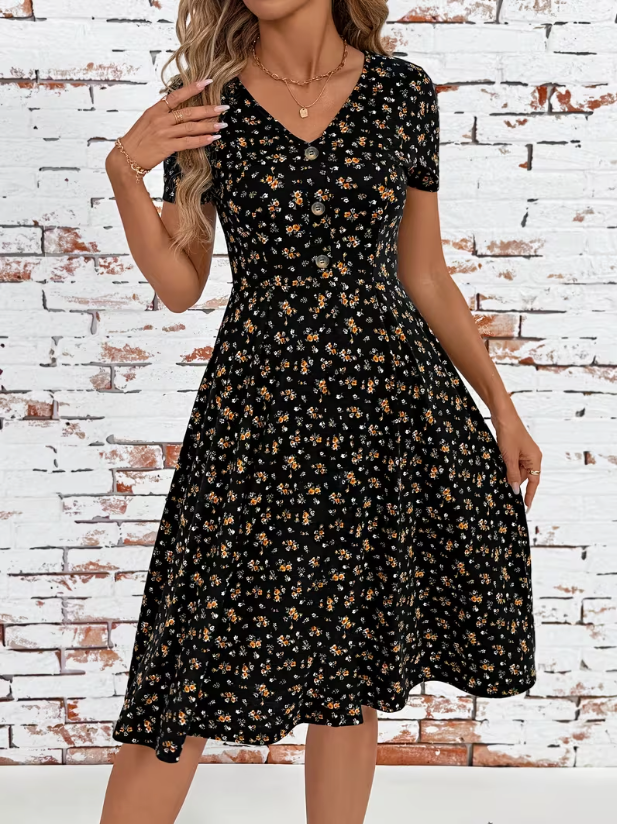 Sorelle™ | Button Detail Flow Dress