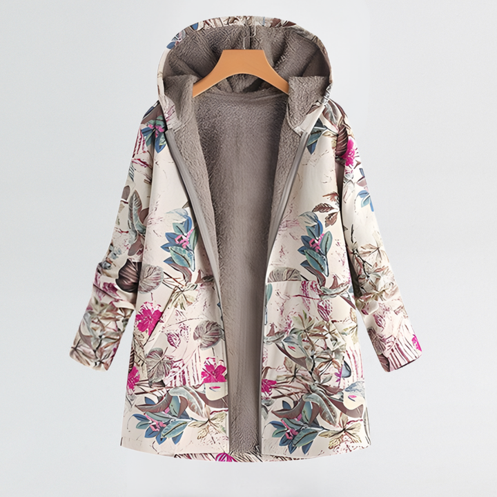 Rosalie | Giacca con Cappuccio Floreale Comoda dalla Vestibilità Morbida