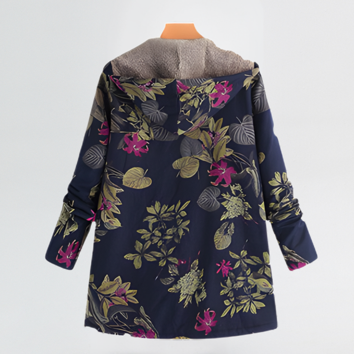 Rosalie | Giacca con Cappuccio Floreale Comoda dalla Vestibilità Morbida