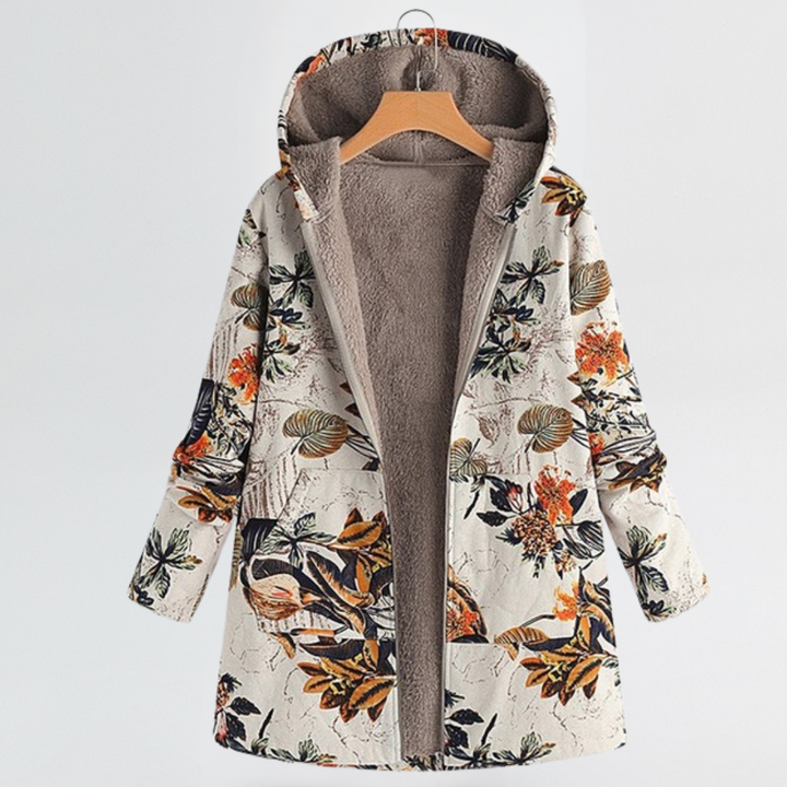 Rosalie | Giacca con Cappuccio Floreale Comoda dalla Vestibilità Morbida