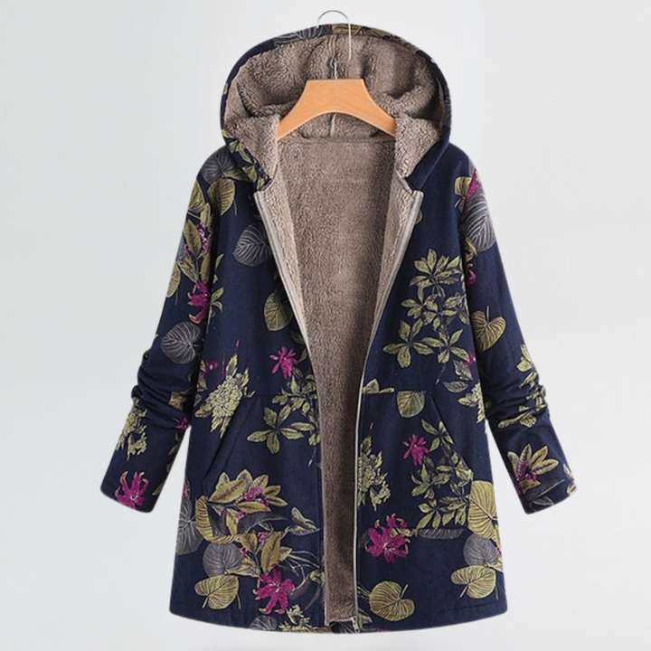 Rosalie | Giacca con Cappuccio Floreale Comoda dalla Vestibilità Morbida