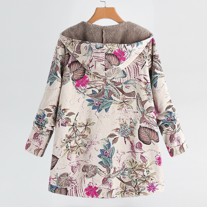 Rosalie | Giacca con Cappuccio Floreale Comoda dalla Vestibilità Morbida