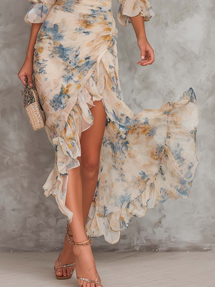 Emma | Abito Chiffon Beige