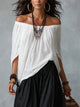 Alba | Completo Bianco Spalle Scoperte con Pantalone Lanterna