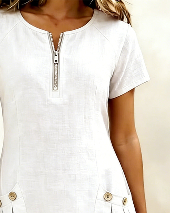 The Amelia | Cotton Zip Pocket Dress