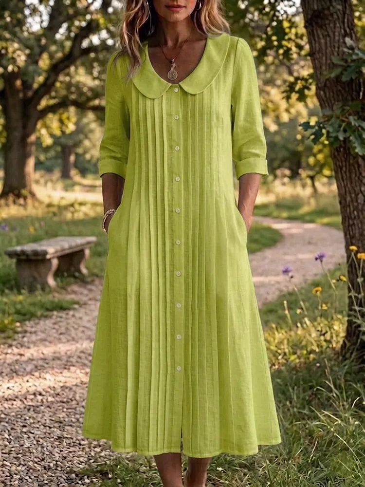 Eloise | Vintage Linen Midi Dress