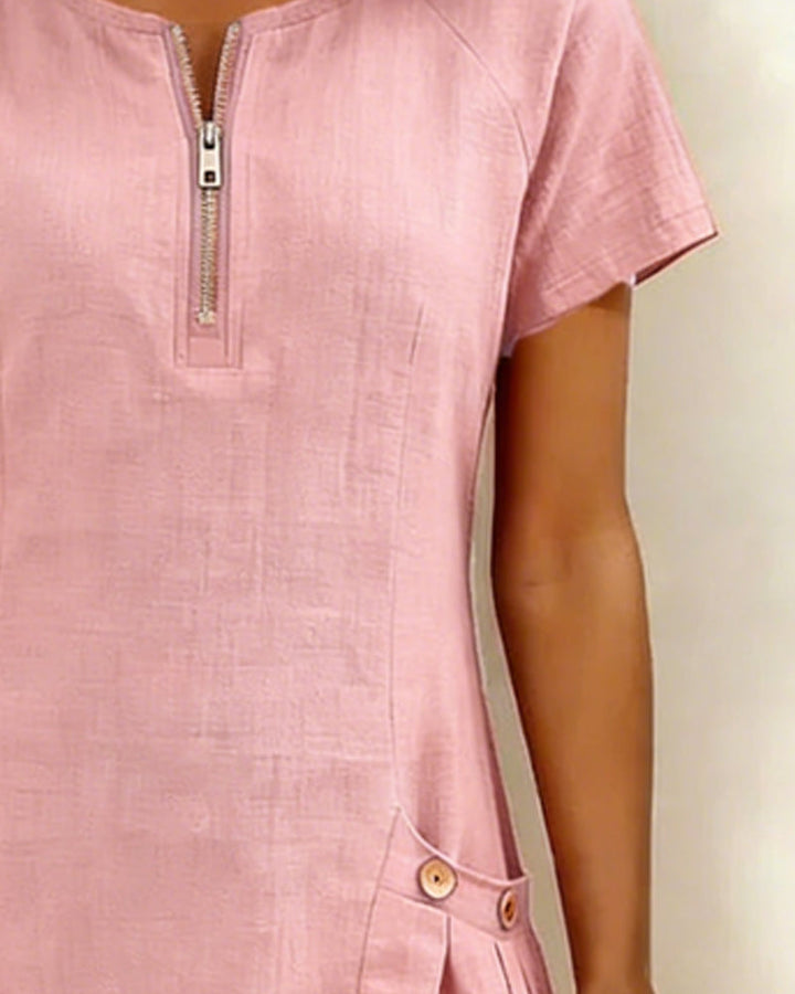 The Amelia | Cotton Zip Pocket Dress