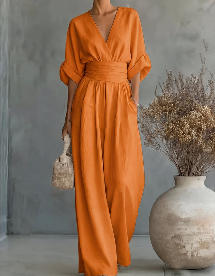Elisa | Jumpsuit Elegante Fluida con Scollo a V