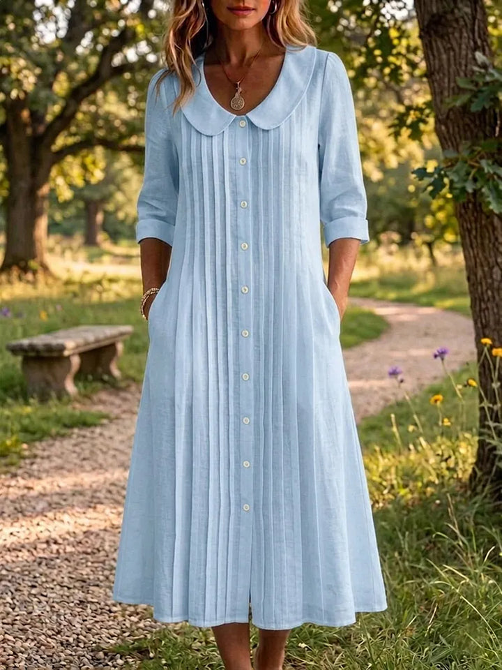 Eloise | Vintage Linen Midi Dress