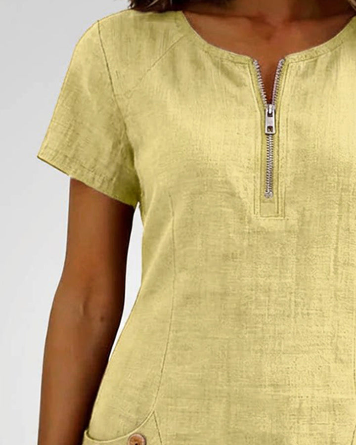 The Amelia | Cotton Zip Pocket Dress